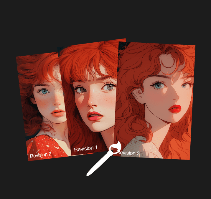 90s Anime Studio Portrait - How It Works, Step 2 - Preview your artwork